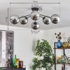 Gastor ceiling light chrome, Smoke-coloured, 6-light sources