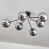 Gastor ceiling light chrome, Smoke-coloured, 6-light sources