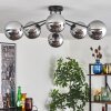 Gastor ceiling light chrome, Smoke-coloured, 6-light sources