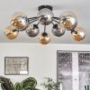 Gastor ceiling light 83 cm Amber, Smoke-coloured, 10-light sources