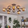 Gastor ceiling light 83 cm Amber, Smoke-coloured, 10-light sources
