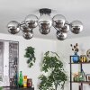 Gastor ceiling light 83 cm chrome, Smoke-coloured, 10-light sources