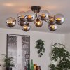 Gastor ceiling light 83 cm chrome, Smoke-coloured, 10-light sources