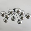 Gastor ceiling light 83 cm chrome, Smoke-coloured, 10-light sources