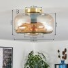 Boza ceiling light Amber, clear, 1-light source
