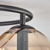 Gastor ceiling light, globe light Amber, 3-light sources