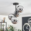 Gastor ceiling light, globe light chrome, Smoke-coloured, 4-light sources