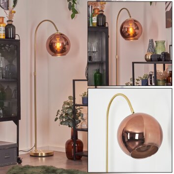 Koyoto globe light, floor lamp, Arch lamps brass, 1-light source