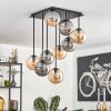 Gastor ceiling light, globe light Amber, Smoke-coloured, 9-light sources
