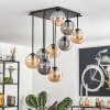 Gastor ceiling light, globe light Amber, Smoke-coloured, 9-light sources