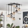 Gastor ceiling light, globe light Amber, clear, Smoke-coloured, 9-light sources