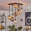 Gastor ceiling light, globe light Amber, clear, Smoke-coloured, 9-light sources