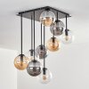 Gastor ceiling light, globe light Amber, clear, Smoke-coloured, 9-light sources