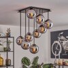 Gastor ceiling light, globe light chrome, Smoke-coloured, 9-light sources