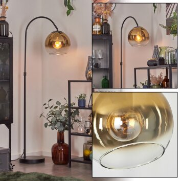 Koyoto globe light, floor lamp, Arch lamps gold, clear, 1-light source