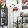 Koyoto globe light, floor lamp, Arch lamps clear, coppery, 1-light source