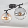 Gastor ceiling light, globe light Amber, clear, Smoke-coloured, 2-light sources
