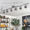 Gastor ceiling light, globe light chrome, Smoke-coloured, 6-light sources