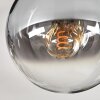 Gastor ceiling light, globe light chrome, clear, Smoke-coloured, 6-light sources