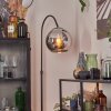 Koyoto globe light, floor lamp, Arch lamps chrome, Smoke-coloured, 1-light source