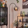 Koyoto globe light, floor lamp, Arch lamps chrome, Smoke-coloured, 1-light source