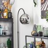 Koyoto globe light, floor lamp, Arch lamps chrome, Smoke-coloured, 1-light source