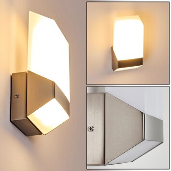 Outdoor Wall Light Clear LED matt nickel, 1-light source