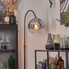 Koyoto globe light, floor lamp, Arch lamps chrome, clear, Smoke-coloured, 1-light source