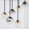 Chehalis ceiling light, globe light Amber, clear, Smoke-coloured, 9-light sources