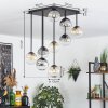 Chehalis ceiling light, globe light Amber, clear, Smoke-coloured, 9-light sources