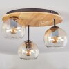 Koyoto ceiling light, globe light Ecru, black, 3-light sources
