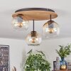Koyoto ceiling light, globe light Ecru, black, 3-light sources