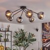 Koyoto ceiling light, globe light 80 cm clear, Smoke-coloured, 6-light sources