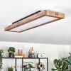 Salmi ceiling light, Panel LED Wood like finish, black, 1-light source, Remote control