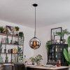 Gastor hanging light, globe light chrome, Smoke-coloured, 1-light source