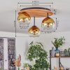 Koyoto ceiling light, globe light 40 cm Ecru, black, 3-light sources