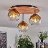 Koyoto ceiling light, globe light 40 cm Ecru, black, 3-light sources