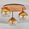 Koyoto ceiling light, globe light 40 cm Ecru, black, 3-light sources