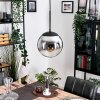 Gastor hanging light, globe light chrome, clear, Smoke-coloured, 1-light source