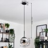 Gastor hanging light, globe light chrome, clear, Smoke-coloured, 1-light source