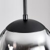 Gastor hanging light, globe light chrome, clear, Smoke-coloured, 1-light source