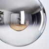 Gastor hanging light, globe light 25 cm chrome, clear, Smoke-coloured, 1-light source