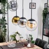 Gastor hanging light, globe light gold, clear, Smoke-coloured, 3-light sources