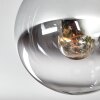 Gastor ceiling light, globe light chrome, clear, Smoke-coloured, 5-light sources