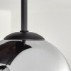 Gastor ceiling light, globe light chrome, clear, Smoke-coloured, 5-light sources