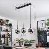 Gastor hanging light, globe light chrome, Smoke-coloured, 3-light sources