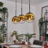 Gastor hanging light, globe light gold, clear, 3-light sources