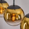 Gastor hanging light, globe light gold, clear, 3-light sources