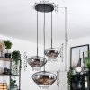 Mertola hanging light, globe light black, 3-light sources