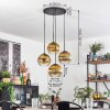 Koyoto hanging light, globe light 35 cm gold, clear, 4-light sources